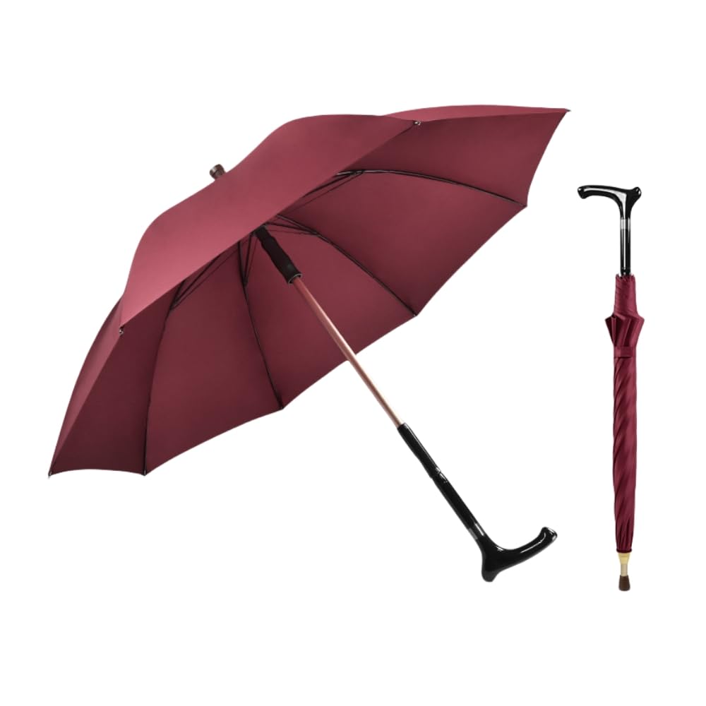 [] 傘引き出し式杖傘高齢者用屋外ストレートポール滑り止め登山フェアと雨傘｜michikostore