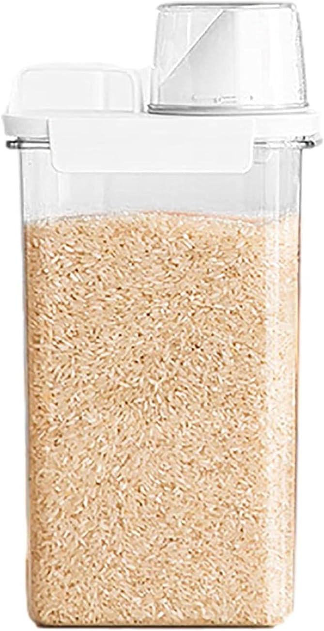米びつ 保存容器 プラスチック 密閉容器ドライフードディスペンサお米保存容器 ライス バケット ドライフード コンテナ 気密 プラスチック キッチン オーガナイザー 食品貯蔵タンク 密閉 米びつ 計量カップ付き()｜michikostore 10,350円