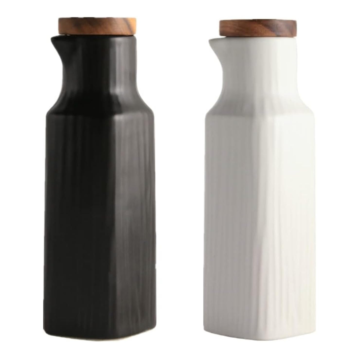 陶器の醤油瓶2個セット、キッチン用調味料ボトル、オリーブオイル用陶器ボトル、サラダ、バーベキュー、ベーキングに適しています｜michikostore