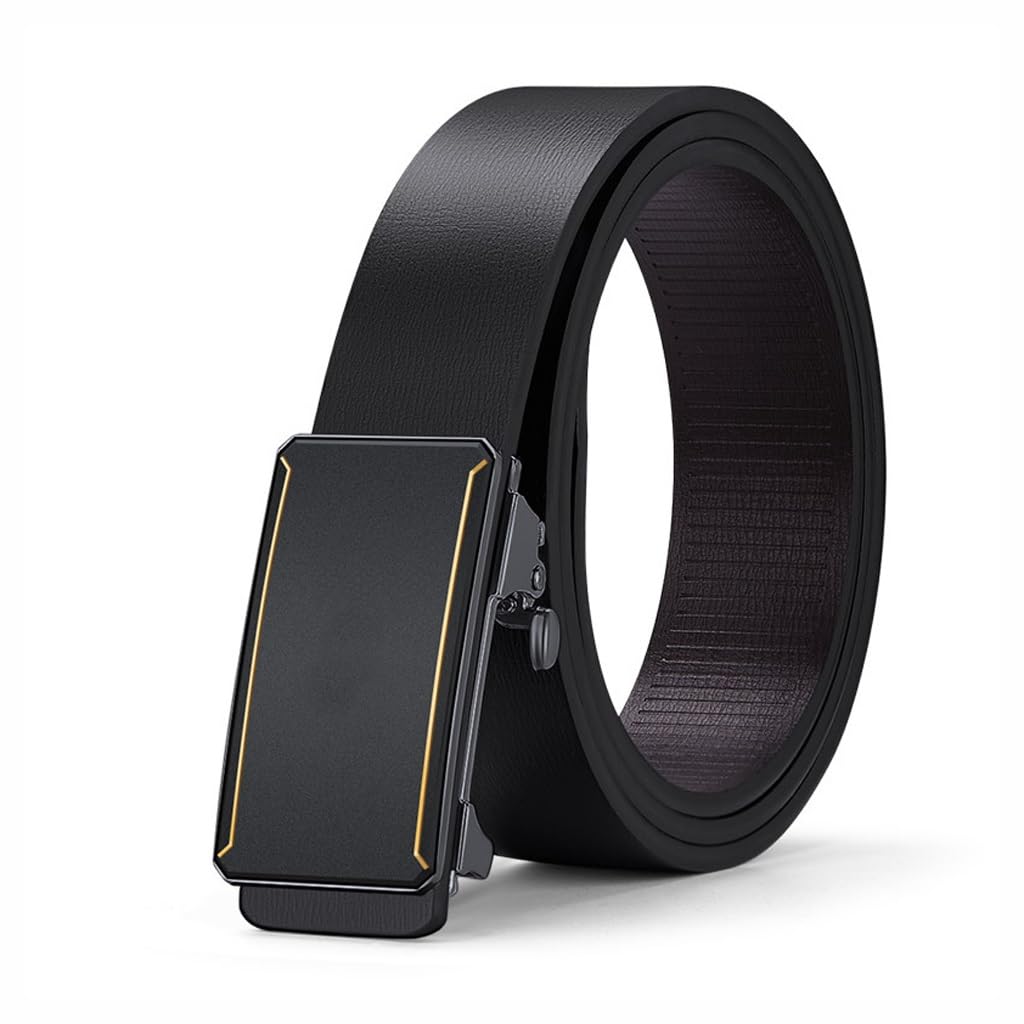 [] Men's Toothless Automatic Buckle Cowhide Leather Belts Men's Belts Men's Belts