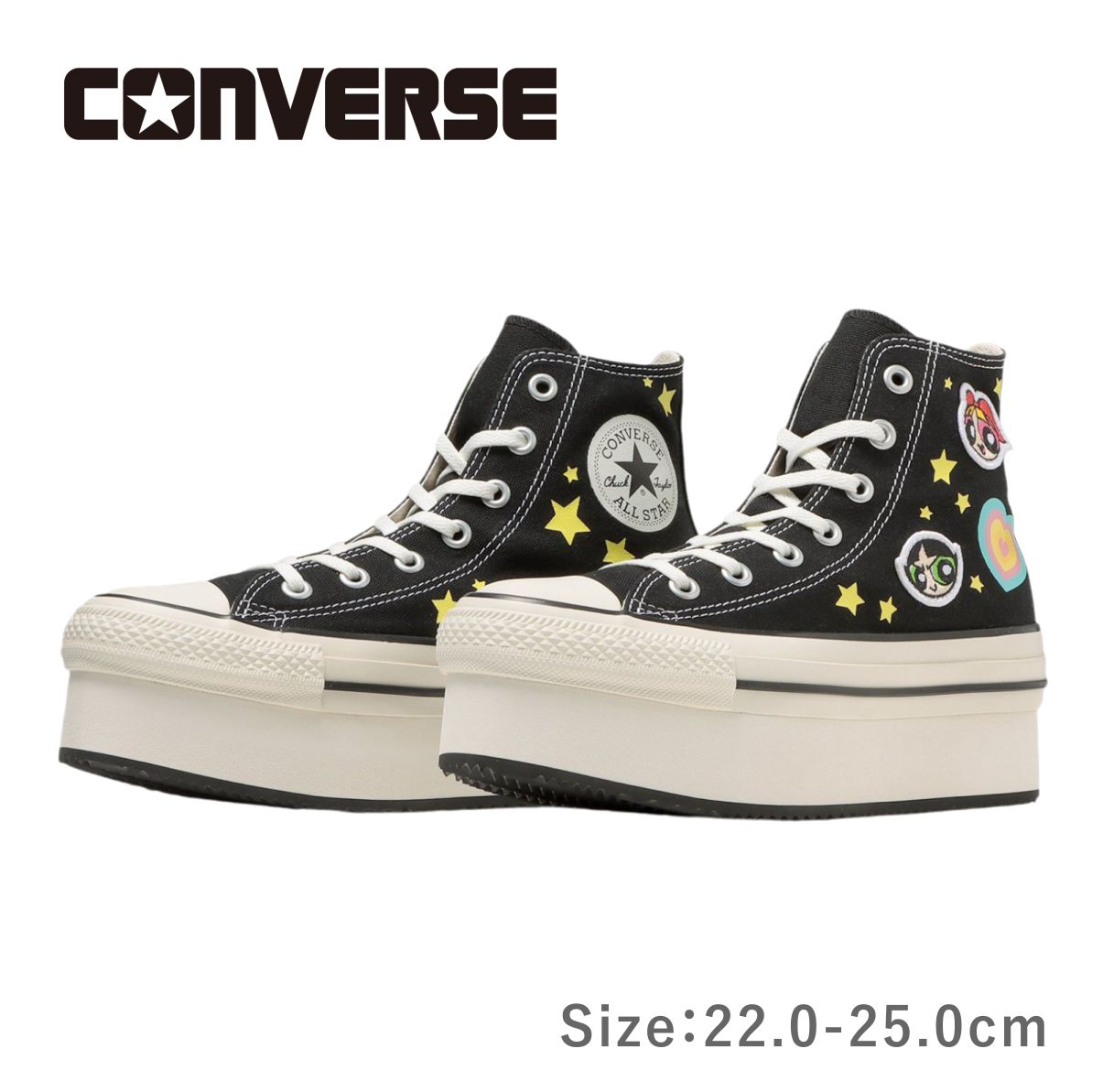ALL STAR CHUNKYLINE HI / THE POWERPUFF GIRLS オールスター チャンキーライン ハイ パワーパフ ガールズ レディース スニーカー コンバース 靴 黒 ブラック