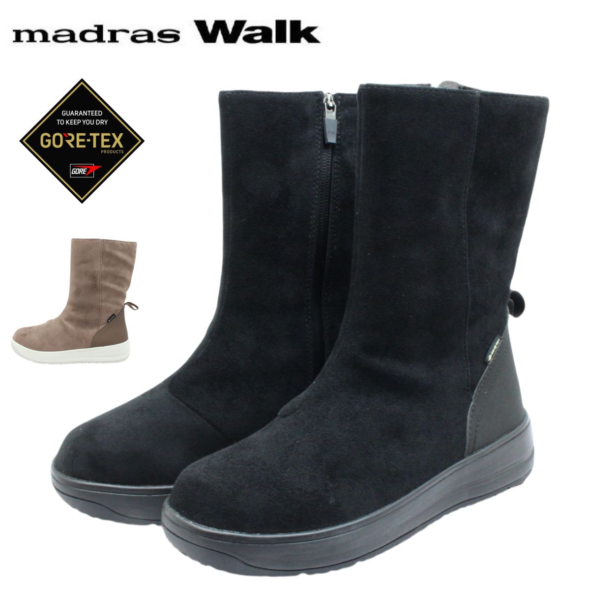 マドラスウォーク madras Walk レディース スノーブーツ MWL2236 真っただ中丈 防滑 雨合羽 ゴアテックス