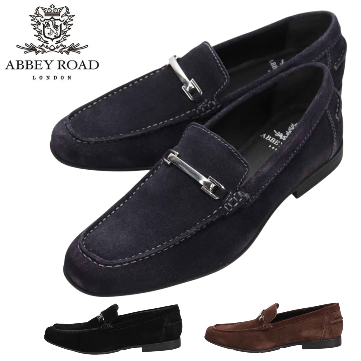 アビーロード ABBEY ROAD メンズ なめし革 ビット スリッポン 心地よい シューズ AB8303 モカシン 天鵞絨 靴 マドラス madras