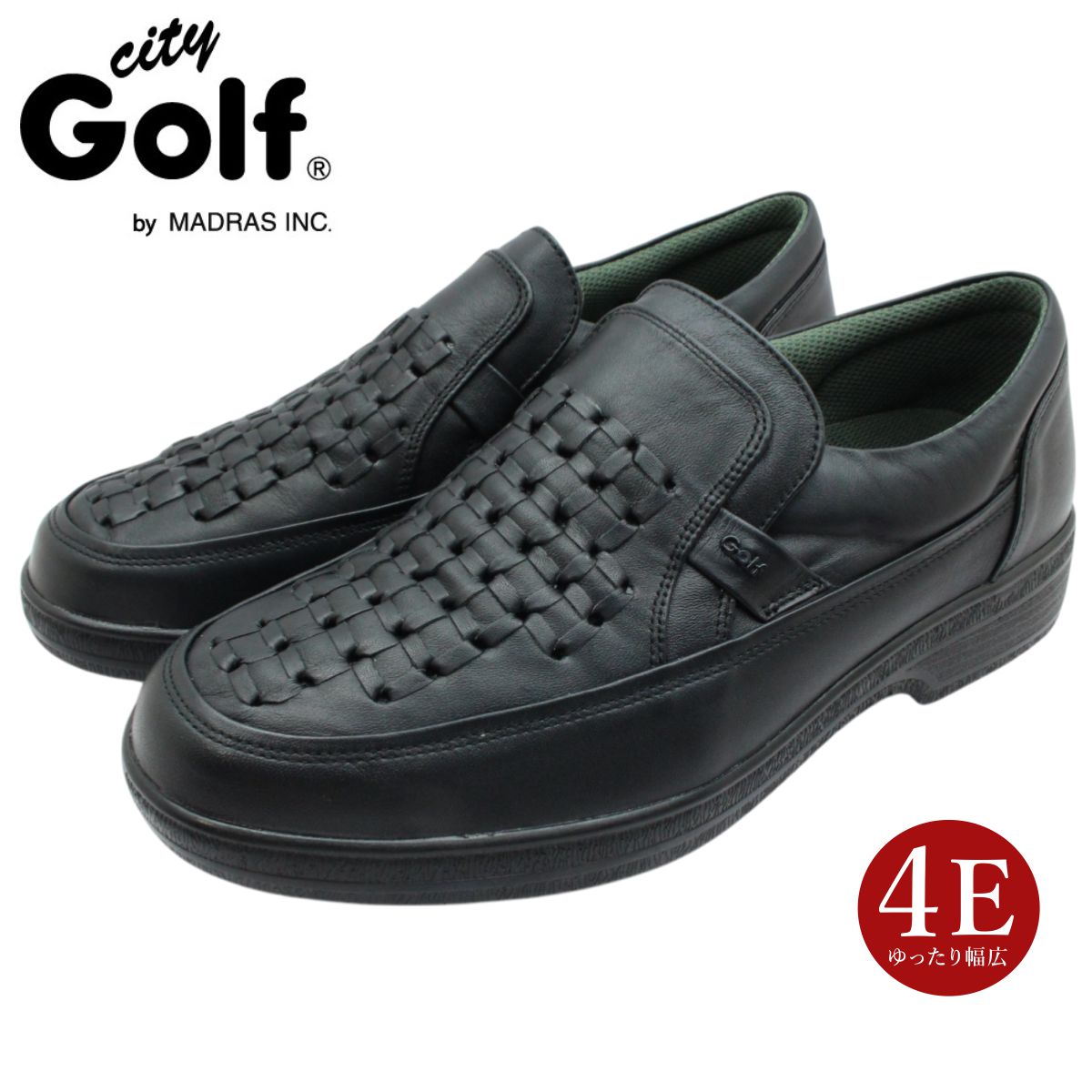 シティ ゴルフ City Golf メンズ スリッポン メッシュ GF5004 本革 軽さ 幅ひろい4E 5004 心地よいシューズ 商行為 madras マドラス 日本製 スリッポン-メンズ靴