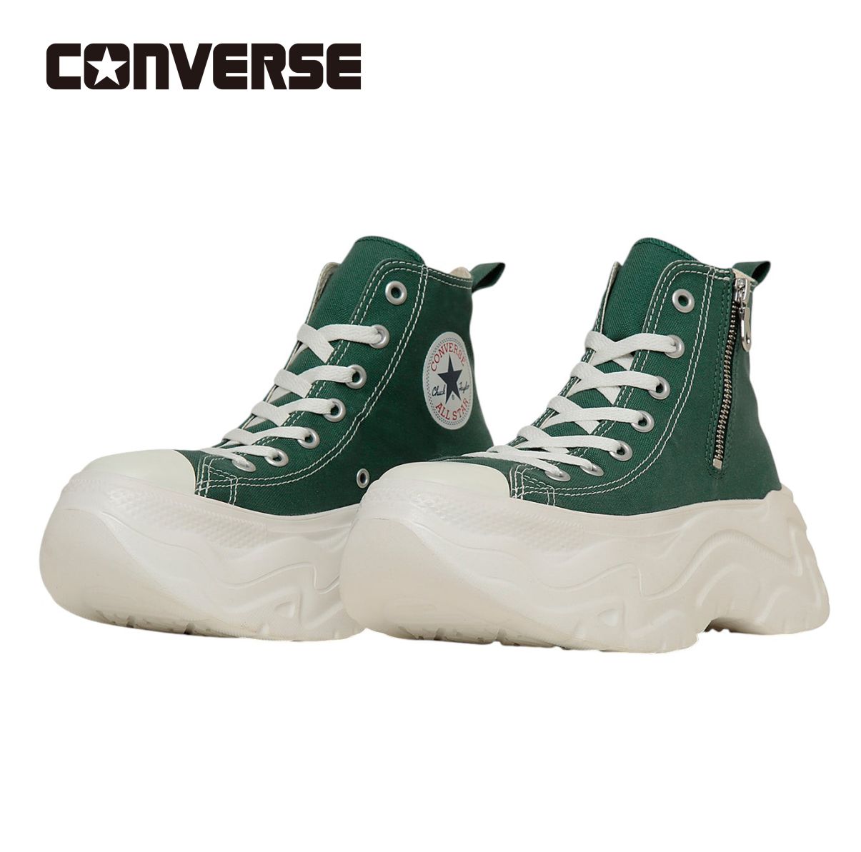 ALL STAR CITYHIKE Z HI オールスター シティハイク ジップ ダークグリーン グリーン 緑 レディース スニーカー 厚底 靴画像