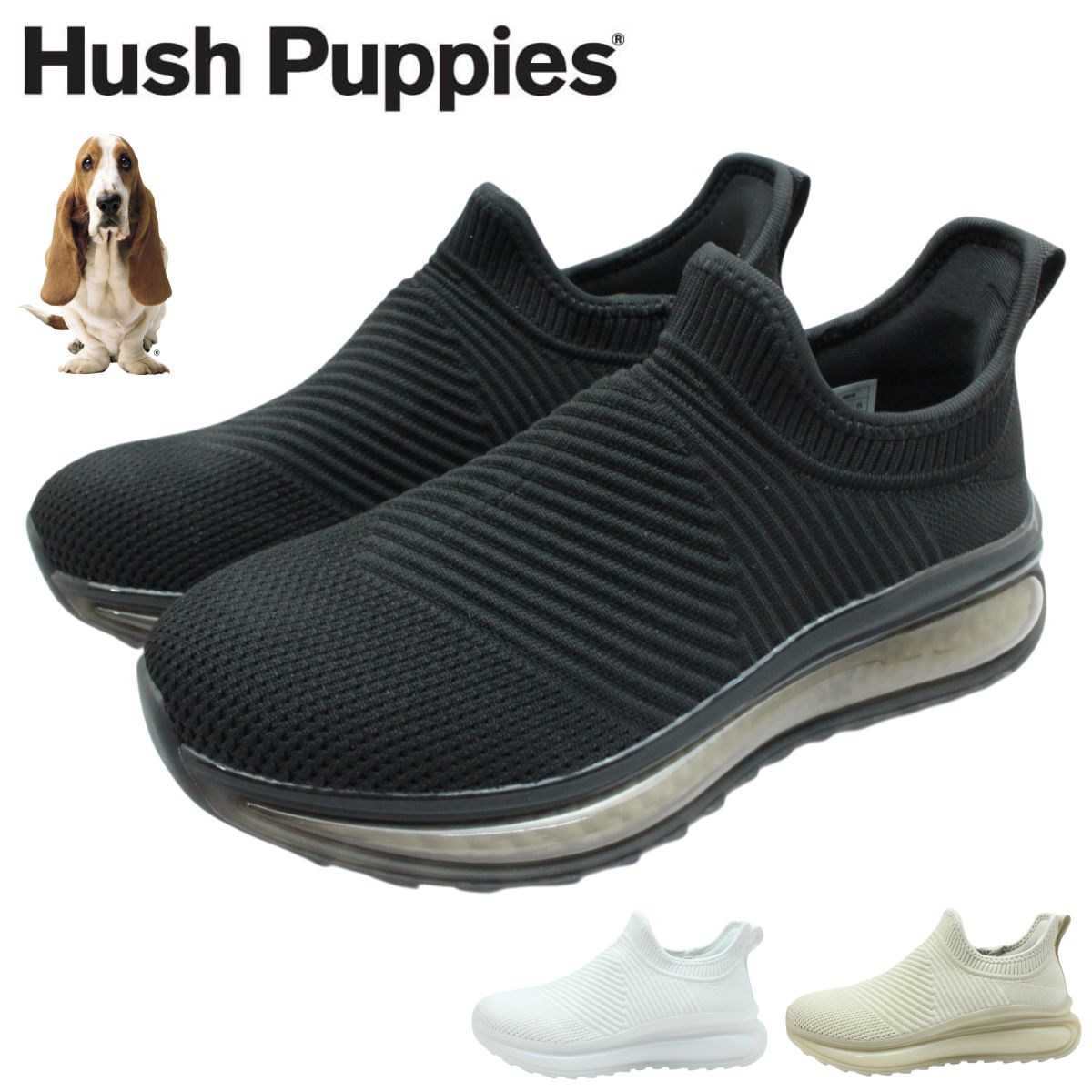 ハッシュパピー Hush Puppies レディース スニーカー L-0004CT ハンズフリー 軽量 3E 軽量 スリッポン ウォーキングシューズ 靴｜ミッキー靴店