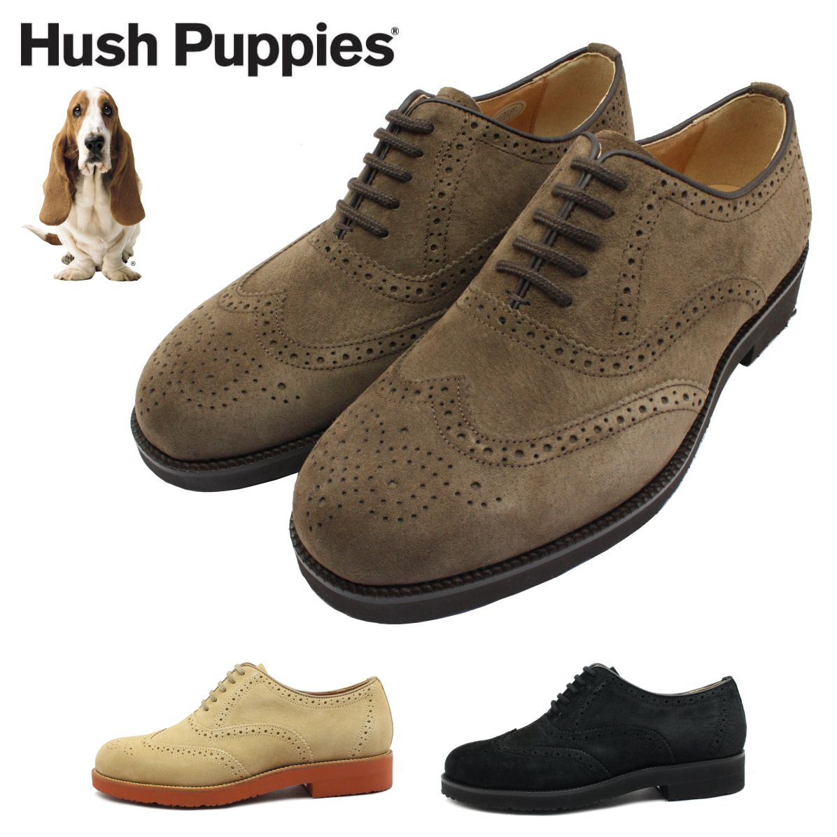 Hush Puppies ハッシュパピー メンズ M-121T 心地よいシューズ 撥水なめし革 スエードクロス 舞台の袖心付け オックスフォード 121T 成人男性 靴