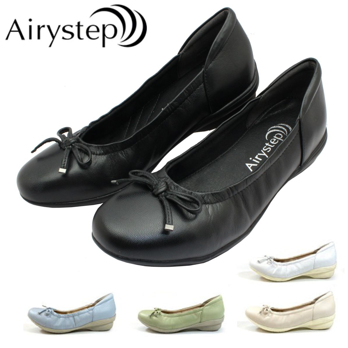 【楽天市場】Airystep エアリーステップ レディース バレエシューズ 3551 3E パンプス フラット 本革 レザー：ミッキー靴店