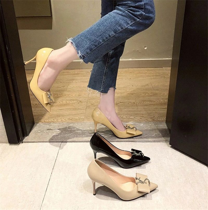 パンプス 　ポインテッドトゥ 　ハイヒール　　ピンヒール　春夏　通勤　ヒール6cm/9m　レディース　 オフィス