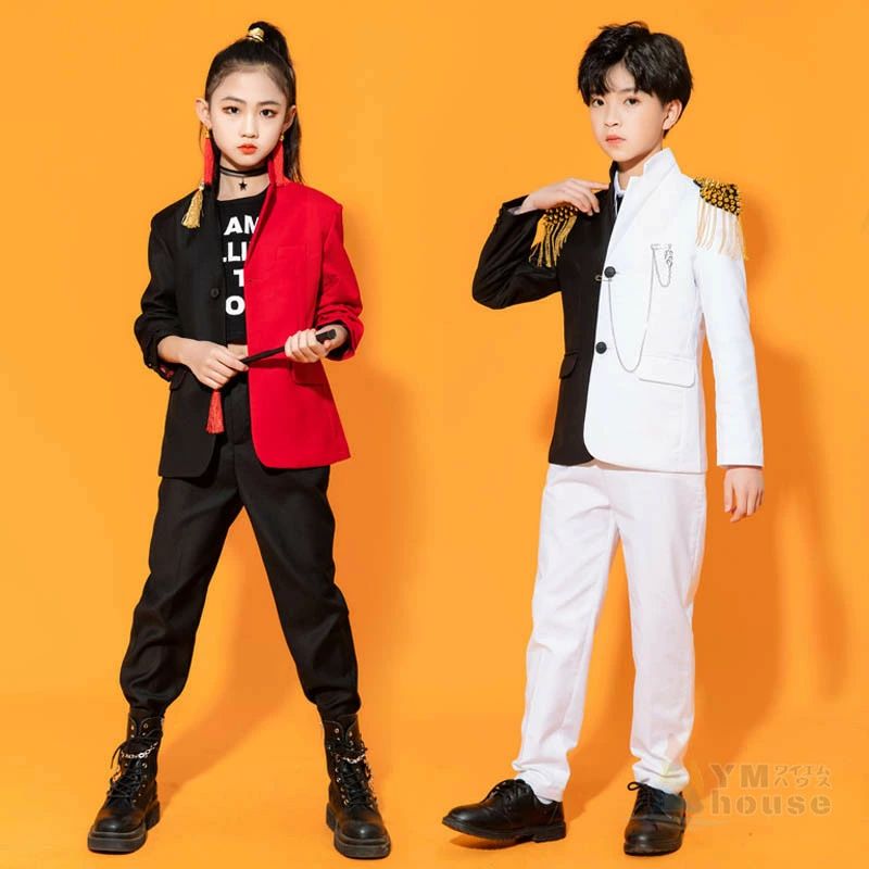 目立 発表会 かっこいい 衣装 ダンス こども おしゃれ 子供スーツ ロングパンツ 男の子ジャケット ガールズ ヒップホップ キッズ