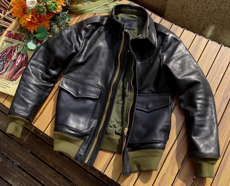緑Ｍ～4ＸＬ 革ジャン高級レザー シングルライダースジャケット 茶芯 植物タンニンなめし牛革 上質