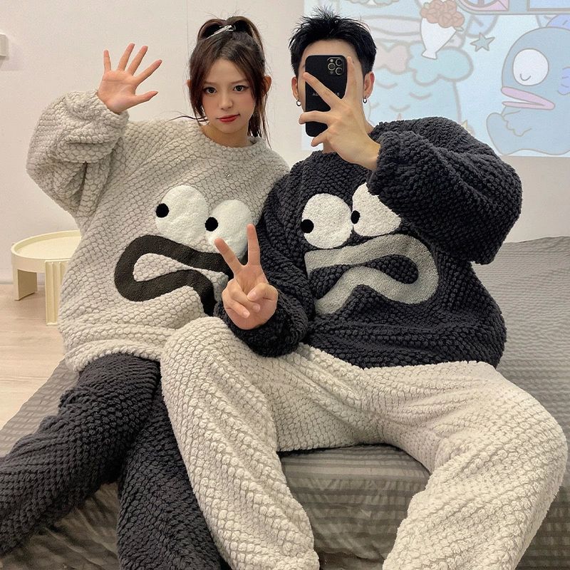 パジ 冬 メンズ レディース 暖かい あったかい 部屋着 ふわふわ 可愛い ペアルック 上下セット ルームウェア もこもこ カップル