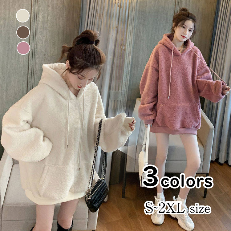 パーカー レディース 秋冬 長袖 プルオーバー カジュアル 黒 トップス 秋冬 ゆったり 30代 40代 おしゃれ ラウンドネック wuu101210474_1.jpg