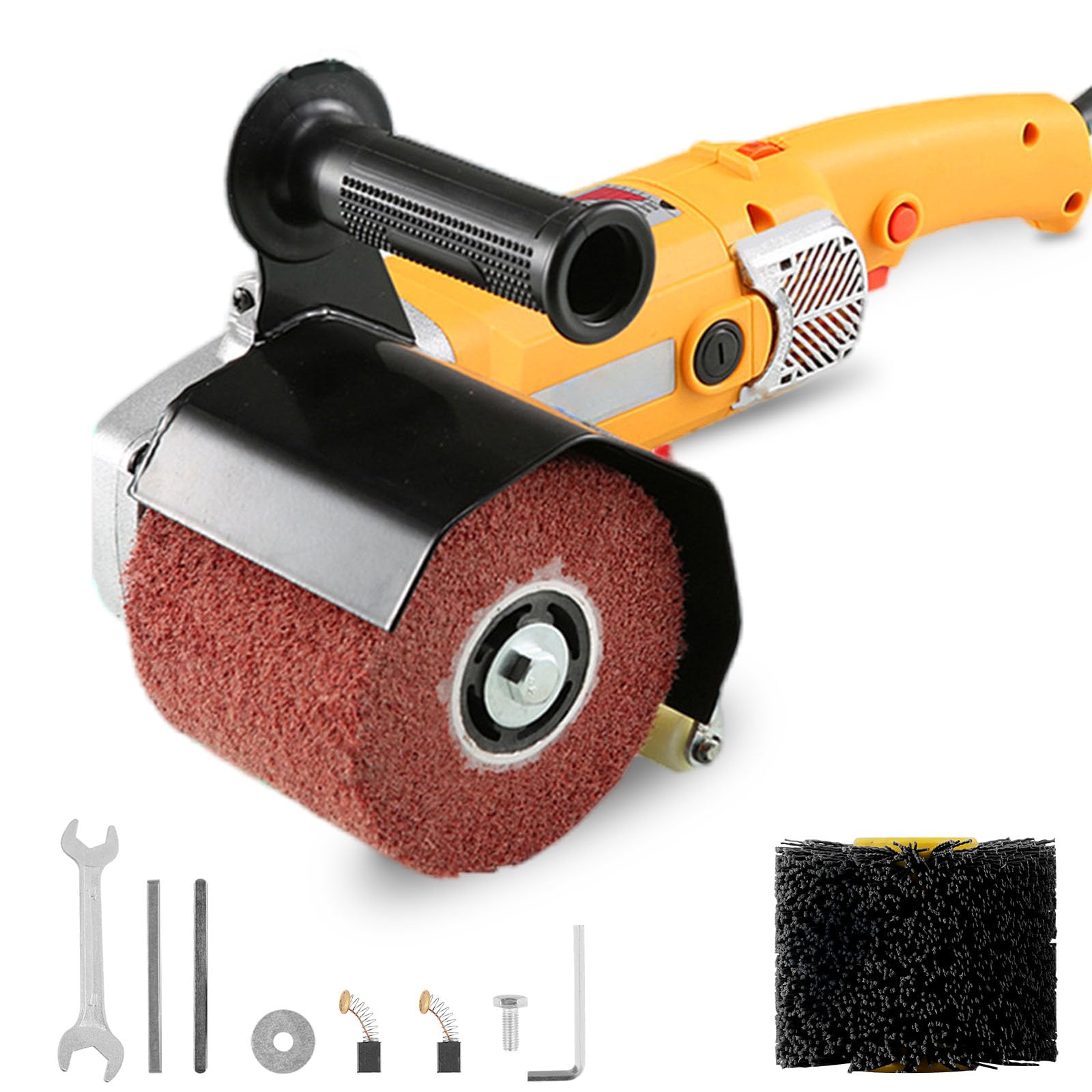 ディスクグラインダー 3200W バニシング研磨機 ホイール2点付き 幅100mm ポリッシャー 錆落とし 仕上げ 旧塗膜 酸化膜の除去 タ
