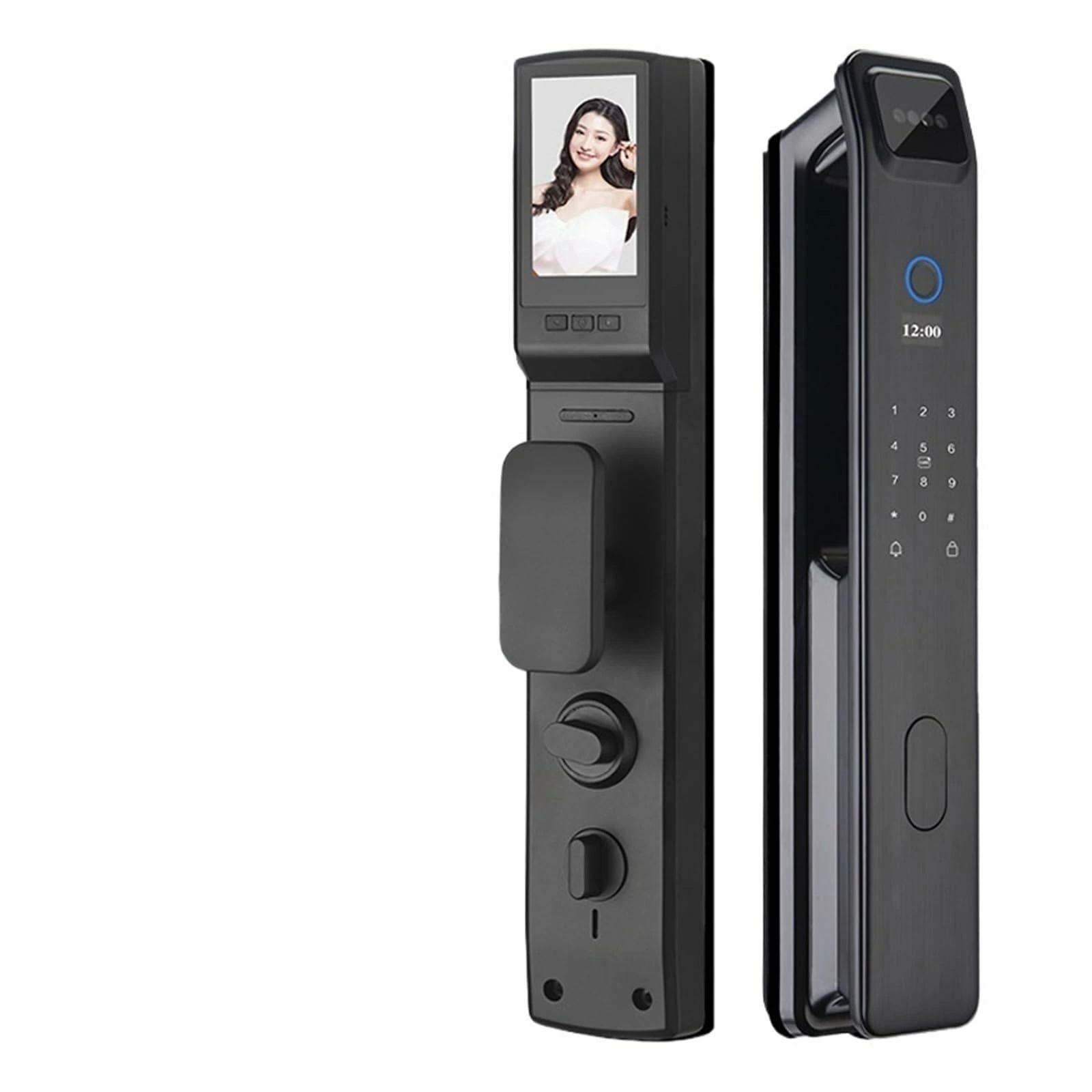 玄関オートロック後付け高い認識率 全自動 WIFI アプリ 3D 顔認識スマートロック指紋生体認証カードキーデジタルロックホームス