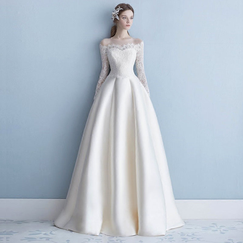 ロングドレス ブライダル 二次会 上品 ロングドレス ウェデイング 花嫁 dress Wedding 挙式 Aラインドレス ウエディングドレス