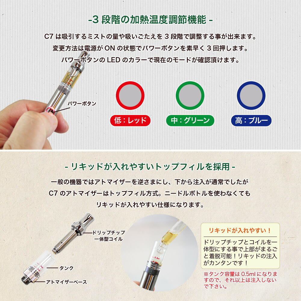 楽天市場 Cbdリキッド 専用 ヴェポライザー Smiss C7 スミス シーセブン 電子タバコ Vape オーガニック Cbdオイル Cbd ヘンプ カンナビジオール 電子たばこ ベイプ ベポライザー ペン型 ペン スティック型 本体 加熱式電子タバコ 加熱式タバコ アトマイザー ベープ