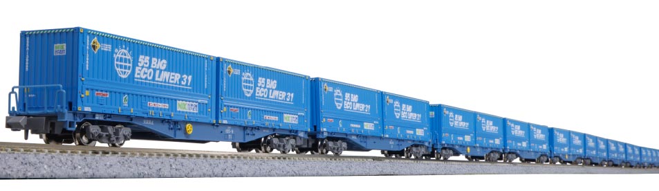 コキ105「トヨタ ロングパス エクスプレス」（エコライナー） 10両セット 【KATO・10-1983】 「鉄道模型 Nゲージ KATO」