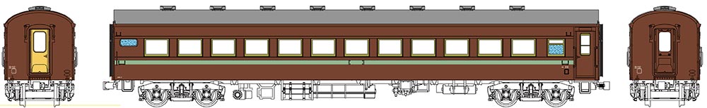 1/80 国鉄オロ61ぶどう2号【トラムウェイ・TW61-05BR】「鉄道模型 HOゲージ トラムウェイ」｜ミッドナイン