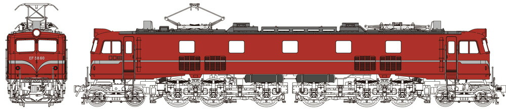 国鉄EF5860前面大窓一般使用時<br>【トラムウェイ・TW-EF58T】<br>「鉄道模型 HOゲージ」