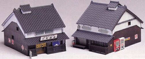 楽天市場】商家 入母屋（2棟入）（未塗装組立キット）【グリーン