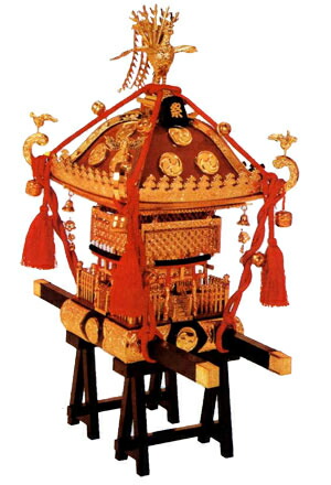 1/5 江戸神輿 茶塗朱房