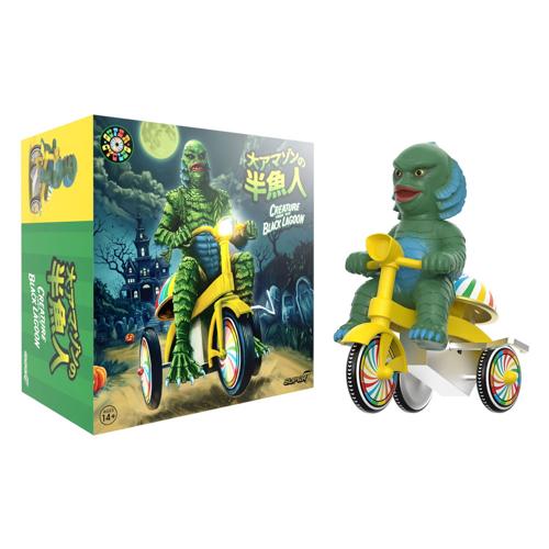 スーパー7：スーパーサイクルズ/ ユニバーサルモンスター： 大アマゾンの半魚人 ギルマン ダークグリーン with イエローバイク