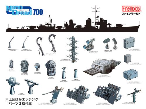 1/700『ナノ・ドレッド』シリーズ 単艦用セット 日本海軍 駆逐艦 雪風（陽炎型）用セット