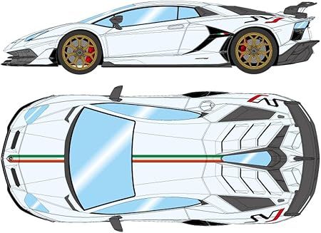 EML025F EIDOLON 1/18 Lamborghini Aventador SVJ 2018 ビアンコアイシス/イタリアンストライプ