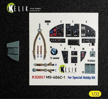 1/32 MS-406C-1 内装3Dデカール (スペシャルホビー用)