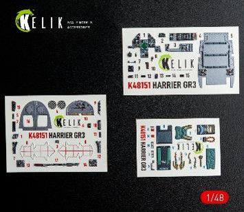 1/48 ハリアー GR.3 内装3Dデカール (キネティック用)