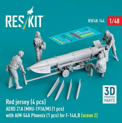 1/48 現用米海軍 兵器係 (4体)w/AERO 21A (MHU-191A/M) & AIM-54A シーン2