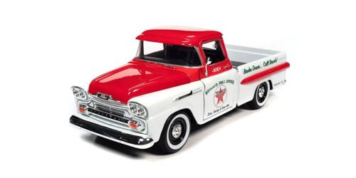 AWCP8025 AUTOWORLD 1/24 1958 シェビー アパッチ フリートサイド ピックアップ 'Texaco' レッド/ホワイト