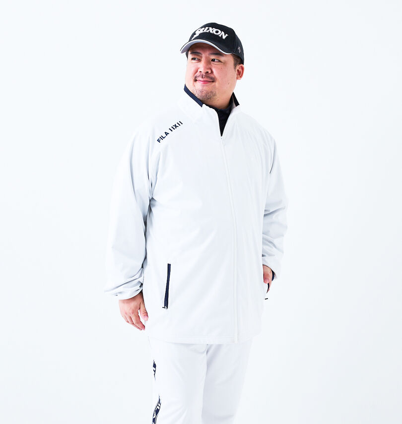 FILA GOLF 大きいサイズ メンズ 4WAYライトボンディングブルゾン ホワイト 3L 4L 5L 6L|大きいサイズのメンズ服 ミッド