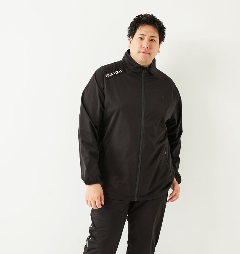 FILA GOLF 大きいサイズ メンズ 4WAYライトボンディングブルゾン ブラック 3L 4L 5L 6L|大きいサイズのメンズ服 ミッド