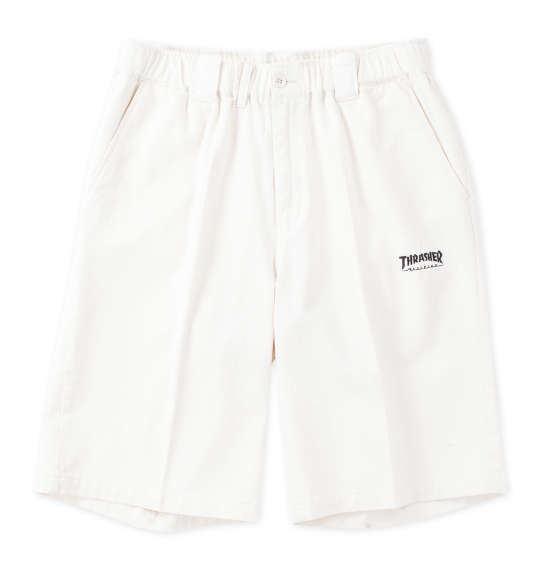 大きいサイズ メンズ カツラギワークハーフパンツ THRASHER オフホワイト 3L 4L 5L 6L 7L 8L|大きいサイズのメンズ服 ミッド