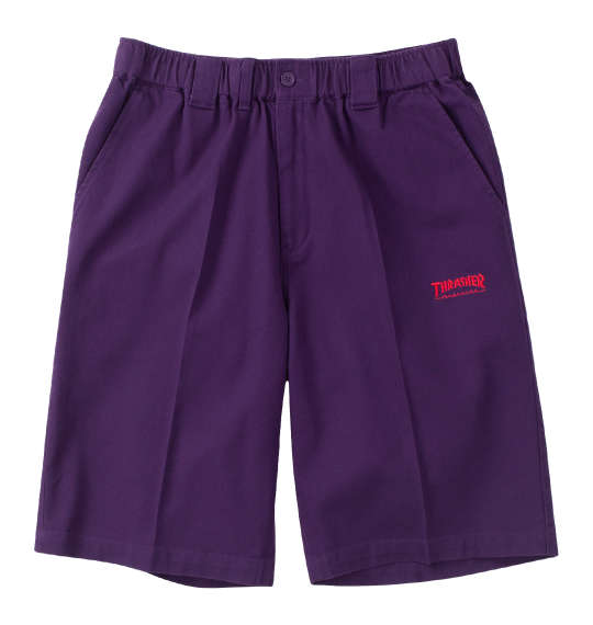 大きいサイズ メンズ カツラギワークハーフパンツ THRASHER パープル 3L 4L 5L 6L 7L 8L｜大きいサイズのメンズ服 ミッド