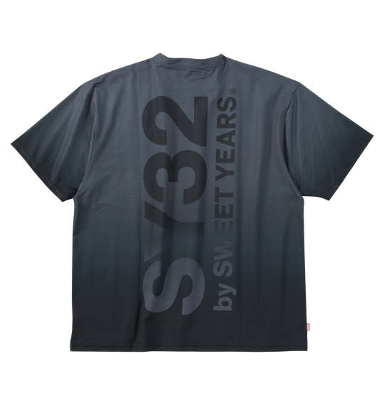 SY32 by SWEET YEARS 大きいサイズ メンズ グラデーションビッグロゴ半袖Tシャツ ギフト ブラック 3L 4L 5L 6L|大きいサイズのメンズ服 ミッド