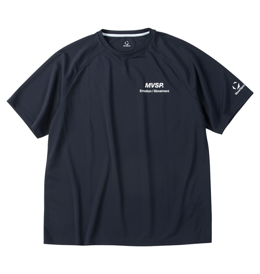 MOVESPORT 大きいサイズ メンズ メッシュ半袖Tシャツ ネイビー 3L 4L 5L 6L｜大きいサイズのメンズ服 ミッド