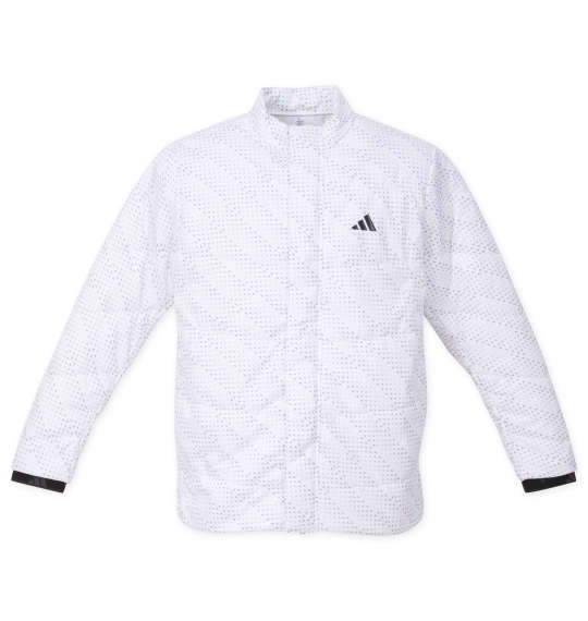 大きいサイズ メンズ BOSグラフィック保温中わたジャケット adidas golf ホワイト 3XL｜大きいサイズのメンズ服 ミッド
