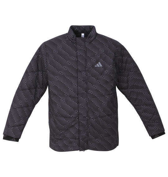 大きいサイズ メンズ BOSグラフィック保温中わたジャケット adidas golf ブラック 3XL｜大きいサイズのメンズ服 ミッド