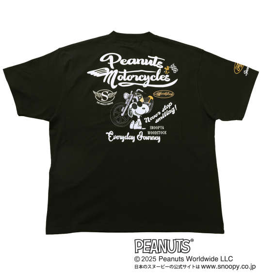 FLAGSTAFF×PEANUTS 大きいサイズ メンズ スヌーピーコラボ半袖Tシャツ ブラック 3L 4L 5L 6L 8L|大きいサイズのメンズ服 ミッド