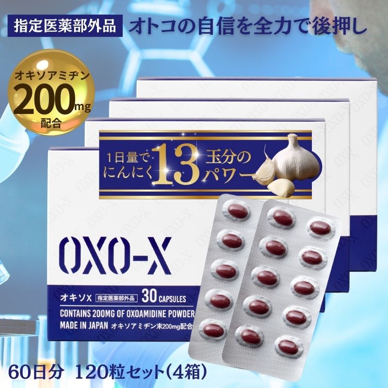 男性 活力サポート にんにく オキソアミヂン 指定医薬部外品 オキソX 60日分 4箱 120粒