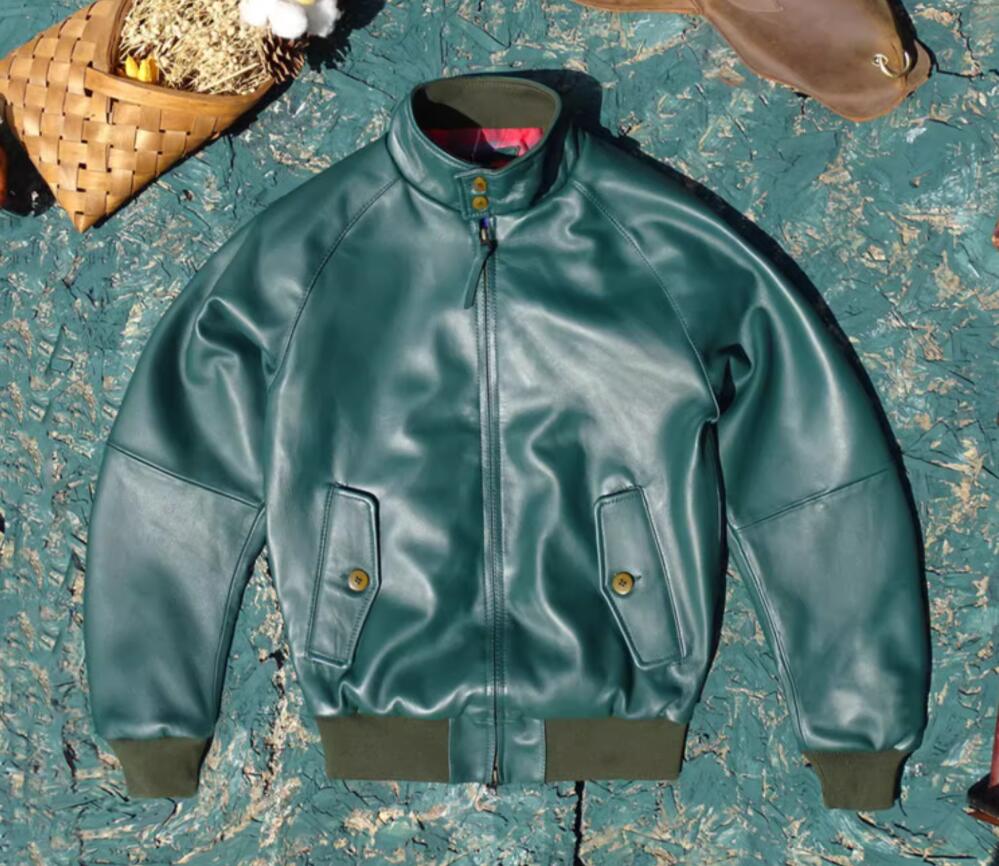 秋冬 新品 G9 レトロ 本革 上品 羊革 メンズライダースジャケット 革ジャン M~5XL グリーン|midori1020