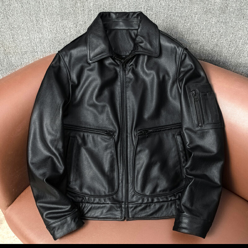 楽天市場】メンズジャケット レザー 牛革 本革 ジャケット ブルゾン