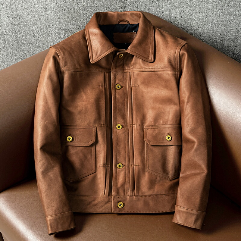 楽天市場】秋冬 ライダース 牛革 レザージャケット カウハイド 革