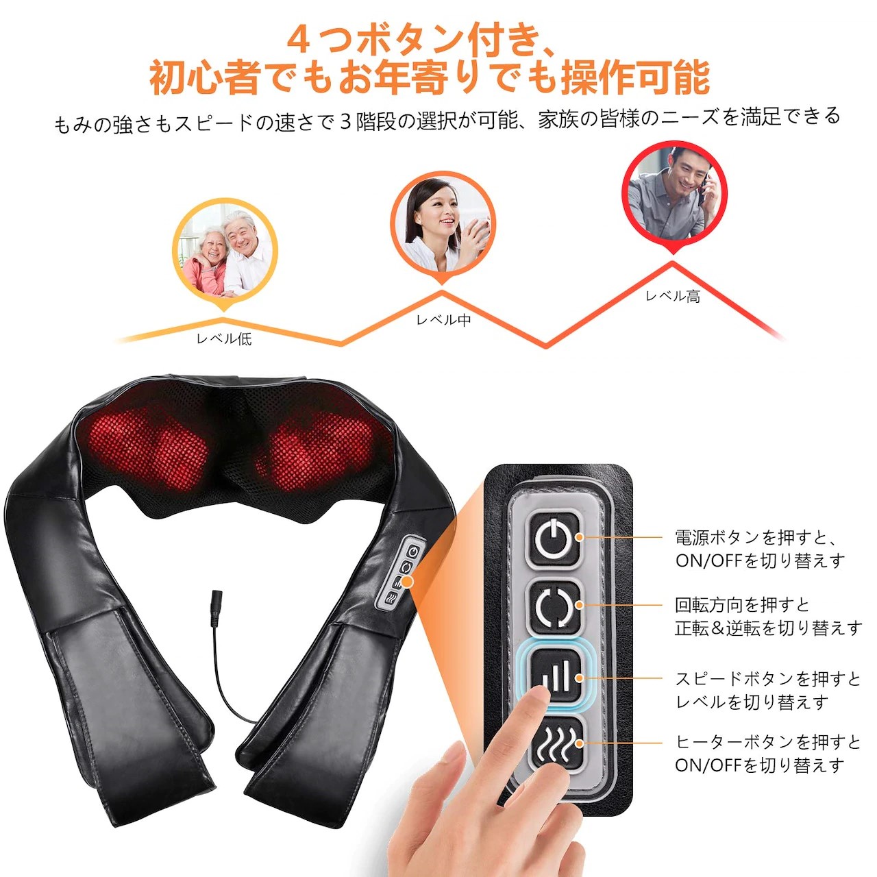 楽天市場 首マッサージャー ネック ショルダーマッサージ器 マッサージ機 ヒーター付き 肩こり ストレス解消 肩マッサージ 筋肉 痛みを軽減 温熱 首 肩 腰 背中 太もも 家庭用 職場用 旅行用 メルシィショップ 楽天市場 首マッサージャー ネック ショルダーマッサージ器 マッサージ機 ヒーター付き 肩こり ストレス解消 肩マッサージ 筋肉 痛みを軽減 温熱 首 肩 腰 背中 太もも 家庭用 職場用 旅行用 メルシィショップ