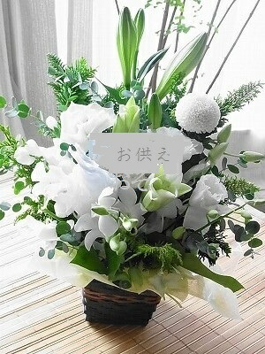 ◆洋花のお供えアレンジメント 「お供え 花 アレンジメント」「お供え フラワーアレンジメント」「お供え 花」「お供え花」「お供え花　送料無料」「お供え花　ランキング」「フラワーギフト お供え」「 花 お供え」「 お供え 花」