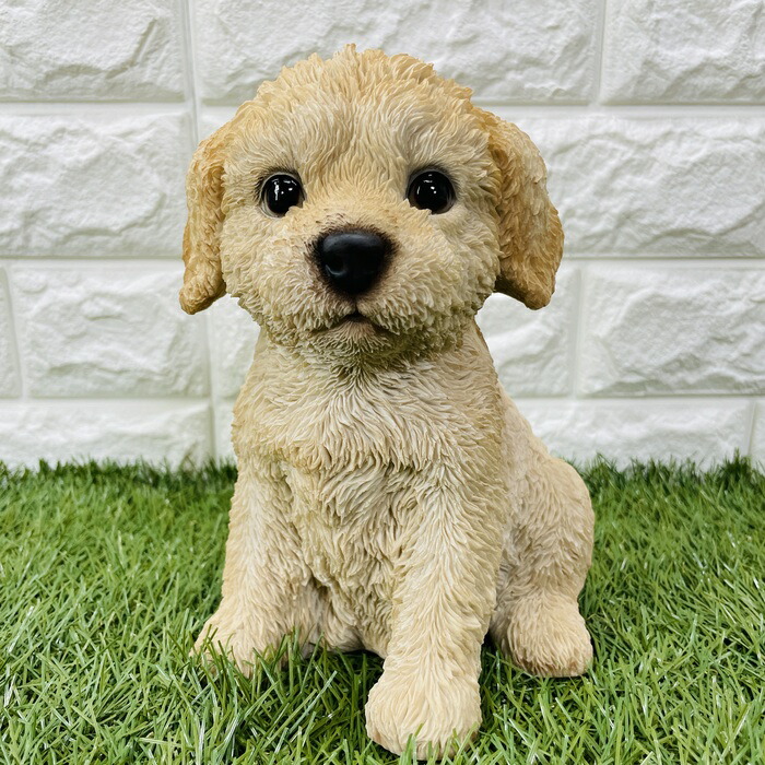 楽天市場】犬の置物 プードル お座りBタイプ ラージサイズ ワン