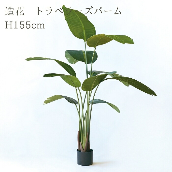 観葉植物 造花 トラベラーズパーム BROWN 全高約155cm 大型 フェイクグリーン 本物そっくり おしゃれ インテリア 人工観葉植物 アーティフィシャルグリーン オフィス 店舗 ホテル 開店祝い 室内 旅人の木 タビビトノキ フェイク｜クラピア・観葉植物専門店ミドリス
